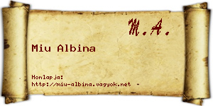 Miu Albina névjegykártya